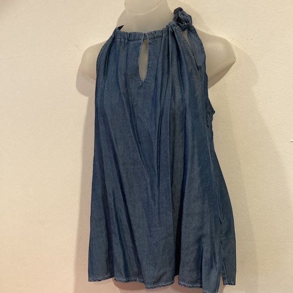 New York & Company Tops - New York & Company Soho jeans medium Halter Blouse NWT JEAN DENIM TAGS NY&C
